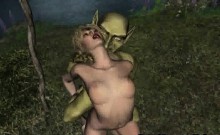 3d Elf Babe Gets Fucked In The Woods By A Goblin