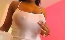 Ebony Chick Playing With Her Tits