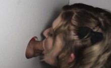 Blonde Beauty Sucks Dick And Takes Facial At Glory Hole