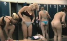Many naked amateurs spied in dressing room