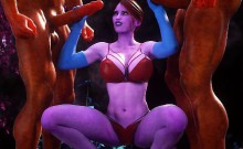 3D Female Superhero Destroyed by Demons!