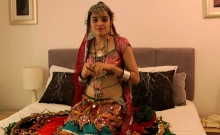 Charming Indian College Girl Jasmine In Gujarati Garba Dress