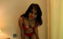Indian Girl Kavya In Red Lingerie