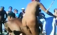 Nude Beach - Hot Mmf Threesome - Huge Audience
