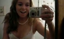 Pretty amateur with hand in panty recording herself