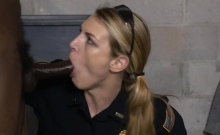Big Black Cock gets busted by busty white milfs