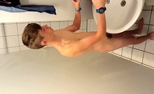 18yo Smooth Skinny Boy Caught Naked