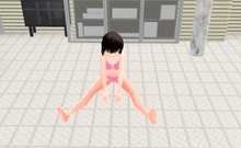 Toyota Nono Animation girl shakes her big tits with bikini.