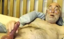 Bi Grandpa Plays With His Big Cock