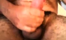 LATINO HAIRY DADDY BEAR BIG FAT COCK AND THICK CUMSHOT