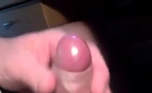 wanking a load from my small uncut cock