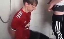 Faggot boy receiving piss