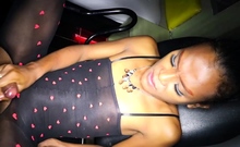 Dark ladyboy bareback and oral kinky pleasure